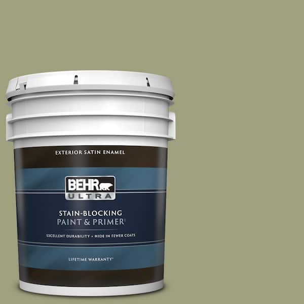 BEHR ULTRA 5 gal. #BIC-57 French Parsley Satin Enamel Exterior Paint & Primer
