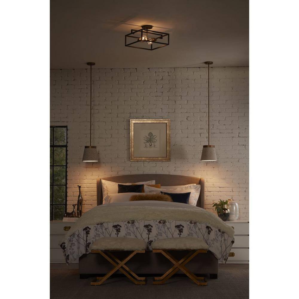 Terrazzo Distressed Brass and Concrete Pendant Light