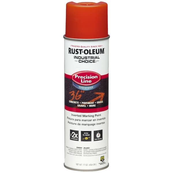 Rust-Oleum Industrial Choice Precision Line Marking Paint - 17 fl oz - 12 / Carton - Alert Orange