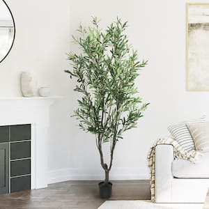 6.5 ft. Artificial Olive Tree in Pot