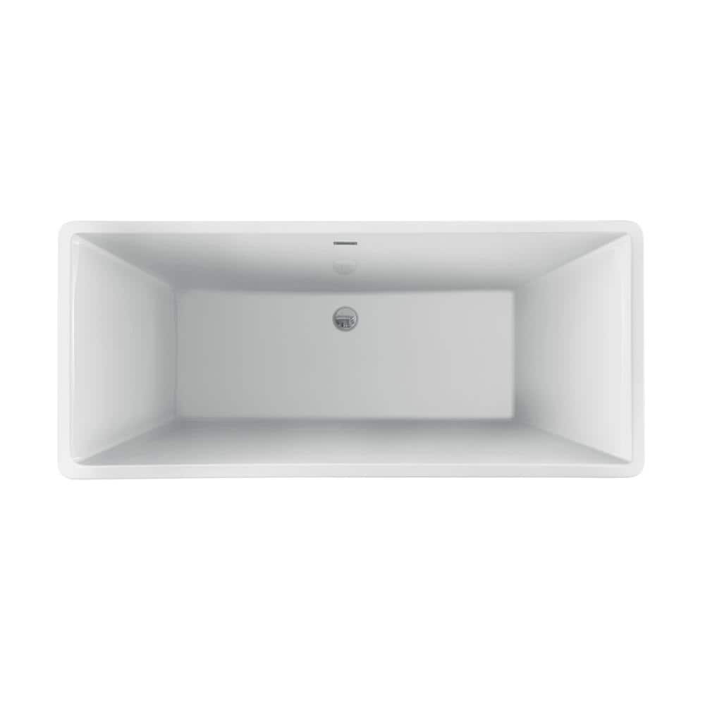 Taylor 66'' White Acrylic Freestanding Soaking Bathtub