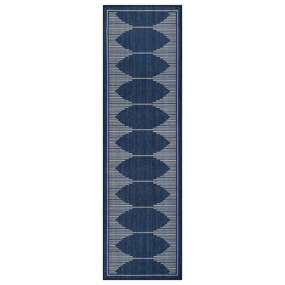 Geometric Navy/Ivory Easy-Care Jute-Style Indoor/Outdoor Flat Woven 2 ft. 3 in. x 6 ft. Navy Area Rug price history on PriceWatchPro