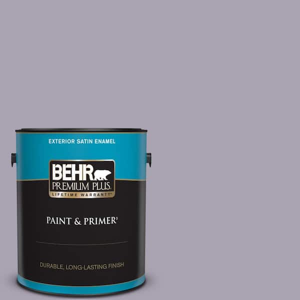 BEHR PREMIUM PLUS 1 gal. #N560-3 Luxe Lilac Satin Enamel Exterior Paint & Primer