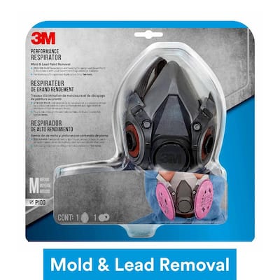 P100 Mold and Lead Paint Removal Reusable Respirator Mask, Size Medium