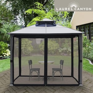 10 ft. x 10 ft. Polycarbonate Gazebo with Mosquito Netting (2-Tier)