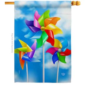 28 in. x 40 in. Pinwheels Summer House Flag Double-Sided Decorative Vertical Flags