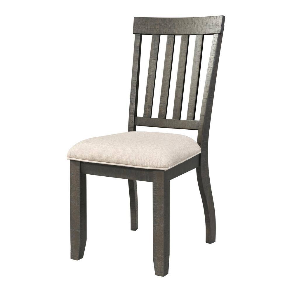 Stanford Dark Ash Dining Set with Light Brown Upholstered Chairs