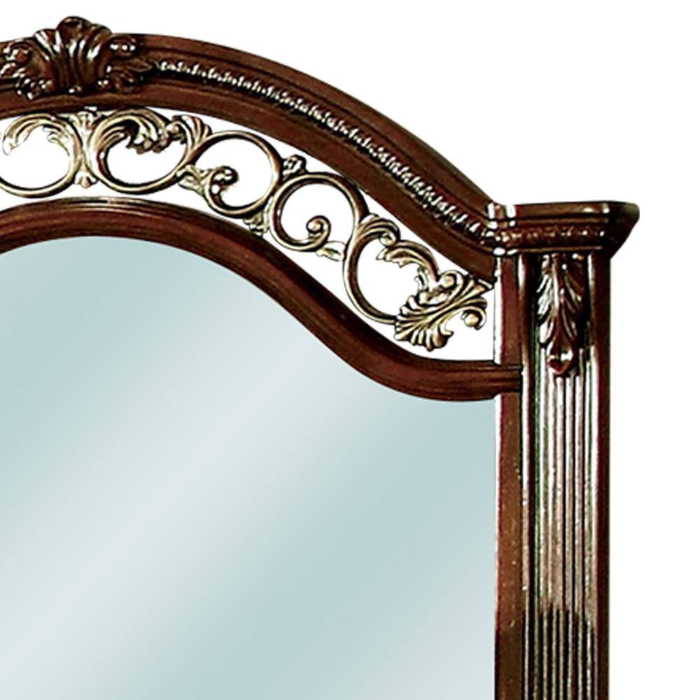 Arthur Traditional Brown Cherry Wood Framed Mirror