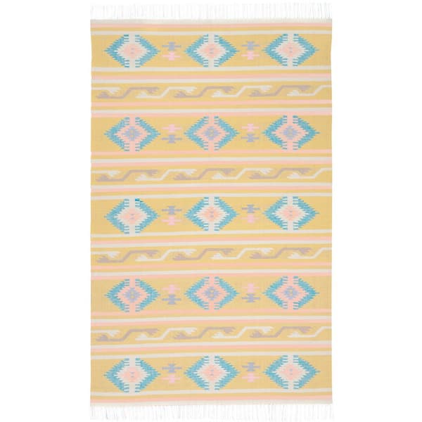 Nourison Baja Yellow 5 ft. x 7 ft. Tribal Transitional Area Rug