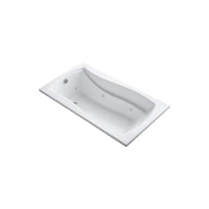 Mariposa 66 in. Rectangular Drop-in Whirlpool Bathtub in White