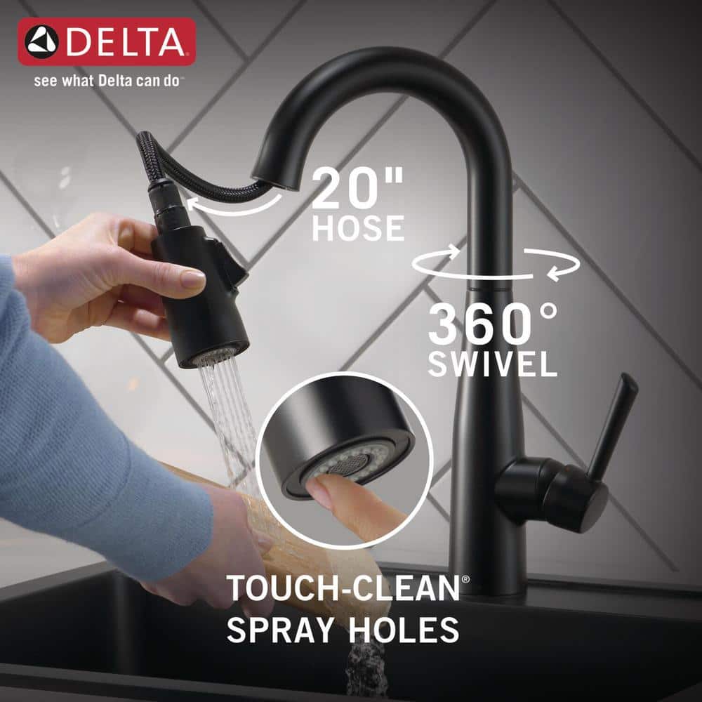 Matte Black Metal Pull-Down Sprayer Kitchen Faucet