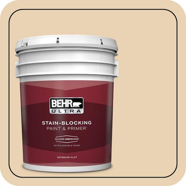 BEHR ULTRA 5 gal. #S300-2 Powdered Gold Extra Durable Flat Interior Paint & Primer