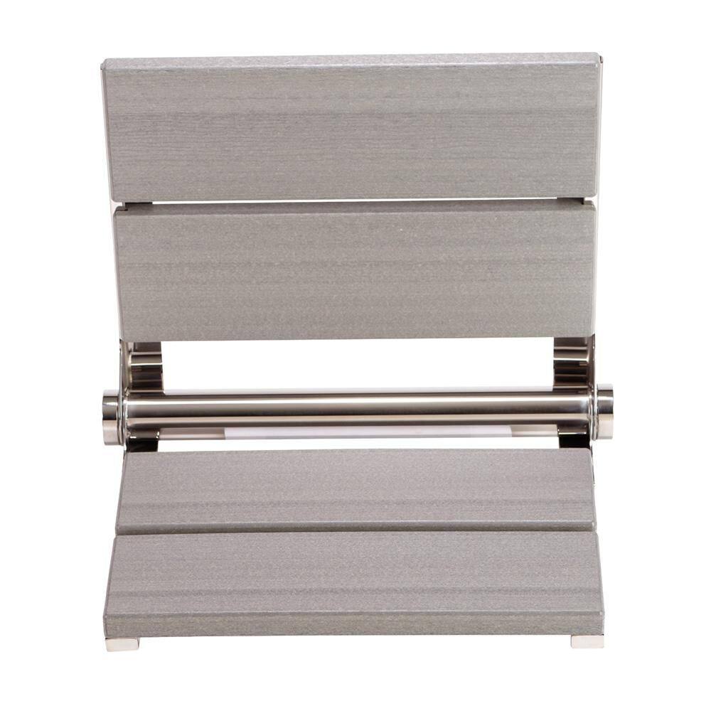 18 in. Wall Mounted Fold Down Composite Shower Seat in Driftwood Gray Wood Grain Finish with a Chrome Frame price history on PriceWatchPro