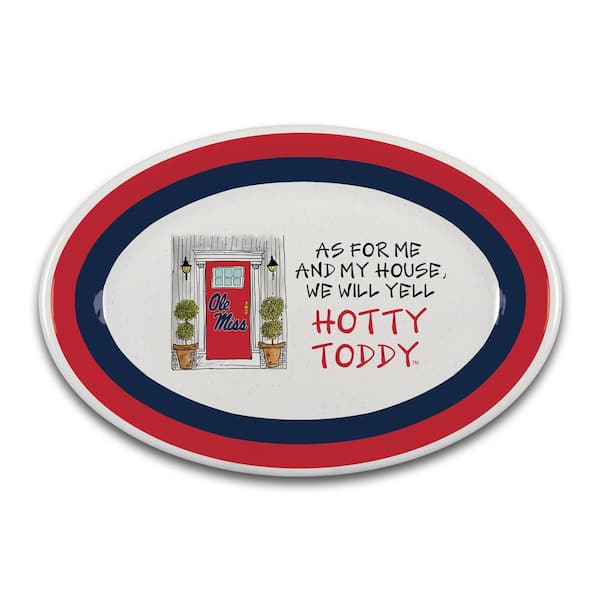 Magnolia Lane Ole Miss As for Me 18 in. Assorted Colors Oval Melamine Platter