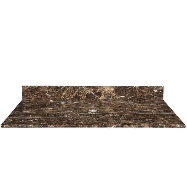 RYVYR 49 in. Marble Vanity Top in Dark Emperador without Basin