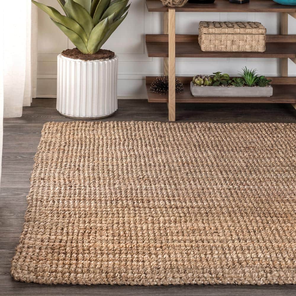Braided Blue Handmade Reversible 4' x 6' Jute Rug