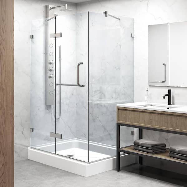VIGO Monteray 32 in. L x 40 in. W x 79 in. H Frameless Pivot