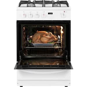 24 in. 1.9 cu. ft. Freestanding Gas Range with Manual Clean in White