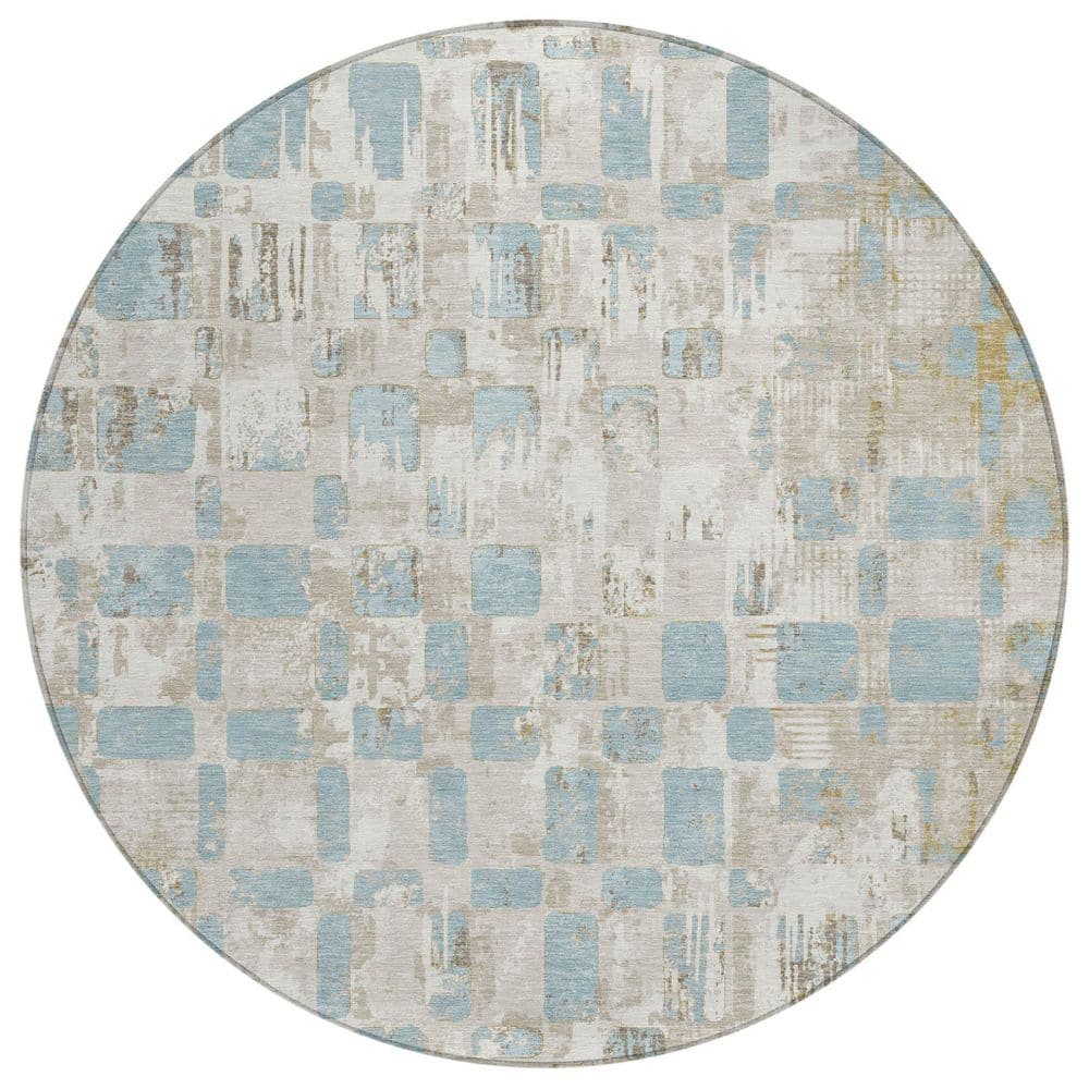 Chantille Machine Washable Indoor/Outdoor Abstract ACN2628 Ivory 8 ft. x 8 ft. Round Rug price history on PriceWatchPro