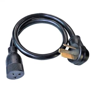 3 ft. 10/3 3-Wire 50 Amp 3-Prong NEMA 10-50P Plug to 20 Amp T-Blade Female Outlet 6-20R/6-15R Range Adapter Cord