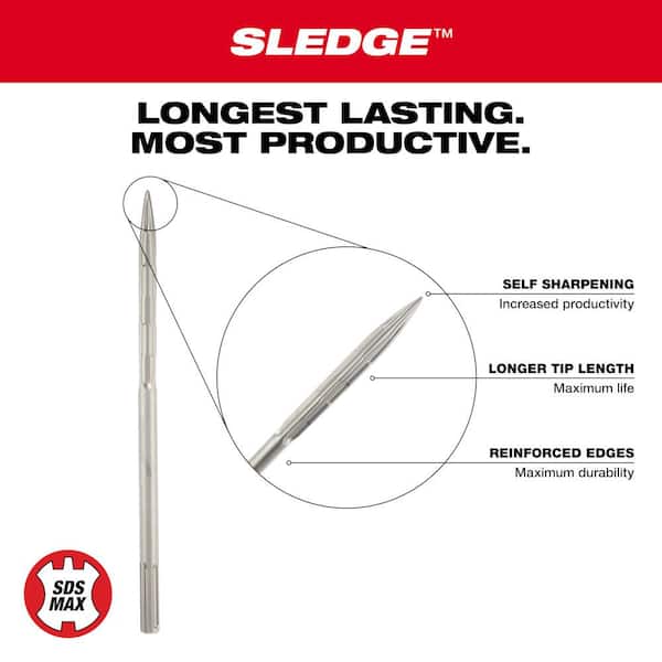 Milwaukee 16 in. SLEDGE SDS-MAX Bull Point Chisel 48-62-4250