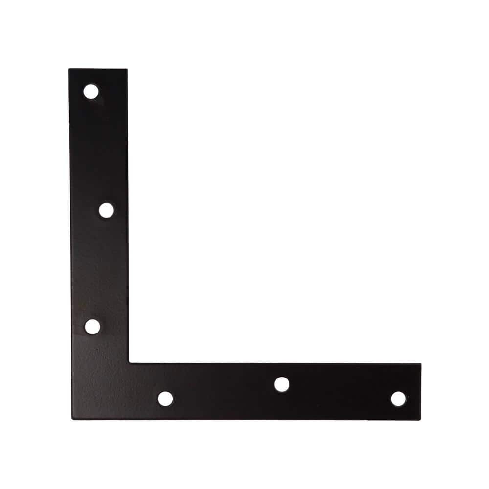 (4-Pack) 6 in. Black Flat Corner Brace