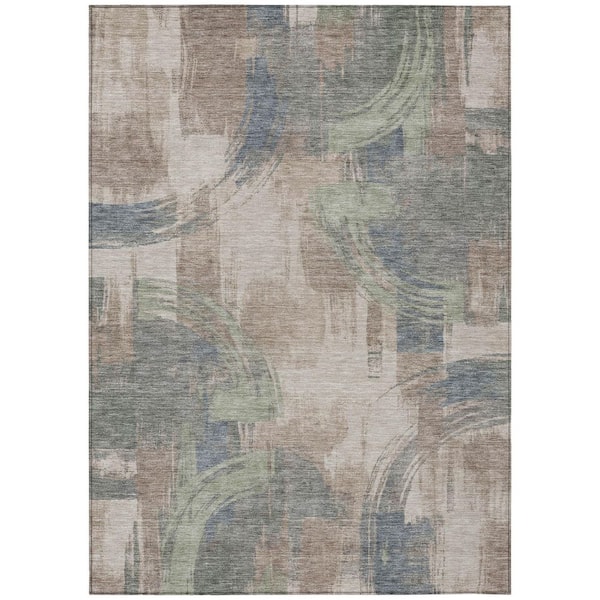 Chantille Machine Washable Indoor/Outdoor Abstract ACN2948 Khaki 10 ft. x 14 ft. Area Rug