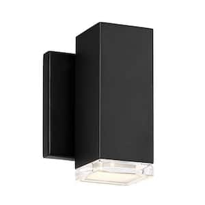 Block 6 in. Black Integrated LED Outdoor Wall Sconce in 3000K