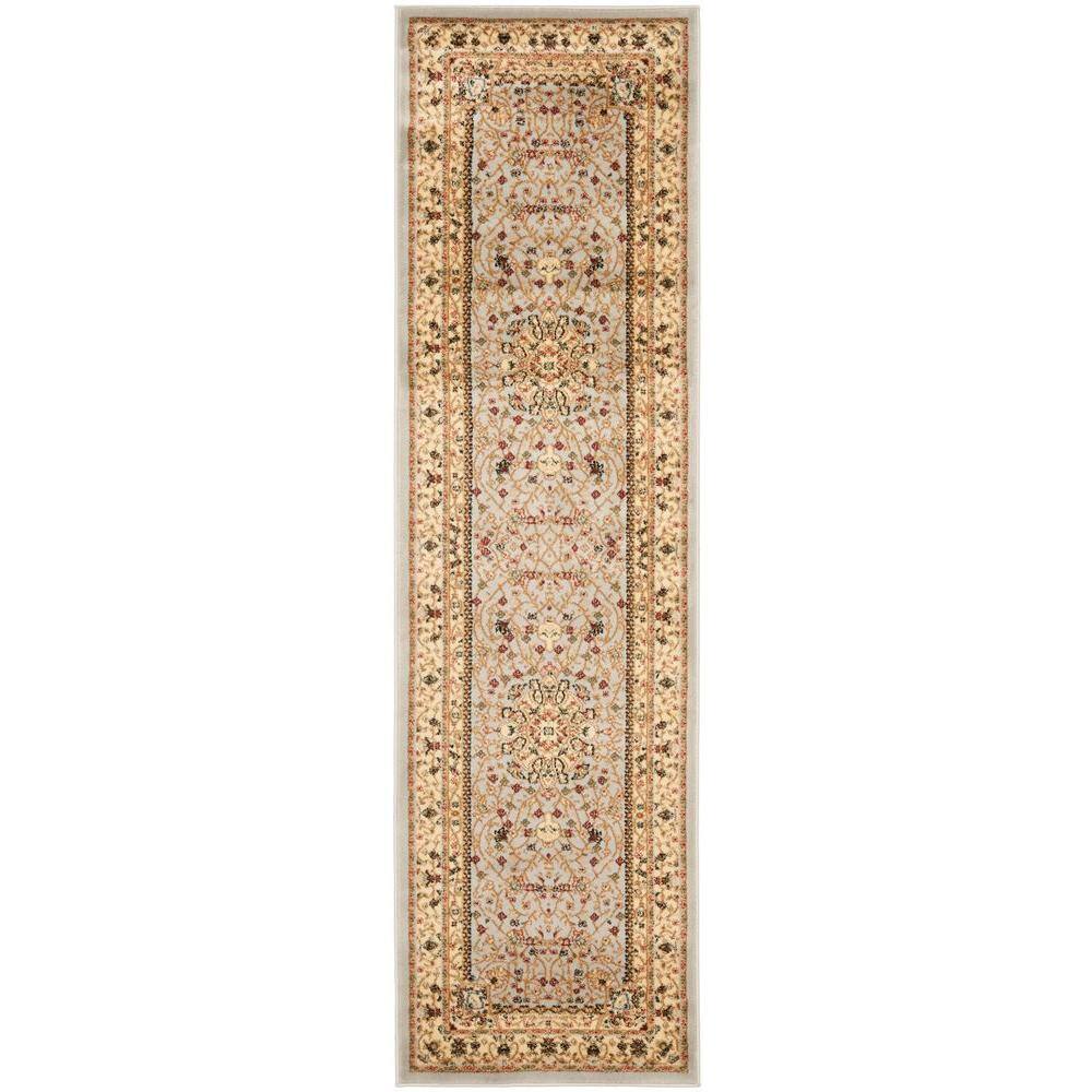 SAFAVIEH Lyndhurst Gray/Beige 2 ft. x 22 ft. Border Runner Rug Safavieh's Lyndhurst collection offers the beauty and painstaking detail of traditional Persian and European styles with the ease of polypropylene. With a symphony of floral, vines and latticework detailing, these beautiful rugs bring warmth and life to the room of your choice. This is a great addition to your home whether in the country side or busy city. Color: Gray/Beige.