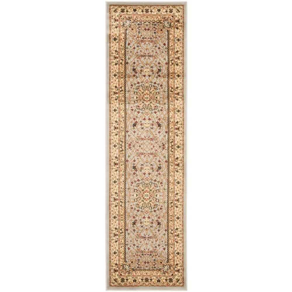 SAFAVIEH Lyndhurst Gray/Beige 2 ft. x 8 ft. Border Runner Rug Safavieh's Lyndhurst collection offers the beauty and painstaking detail of traditional Persian and European styles with the ease of polypropylene. With a symphony of floral, vines and latticework detailing, these beautiful rugs bring warmth and life to the room of your choice. This is a great addition to your home whether in the country side or busy city. Color: Gray/Beige.
