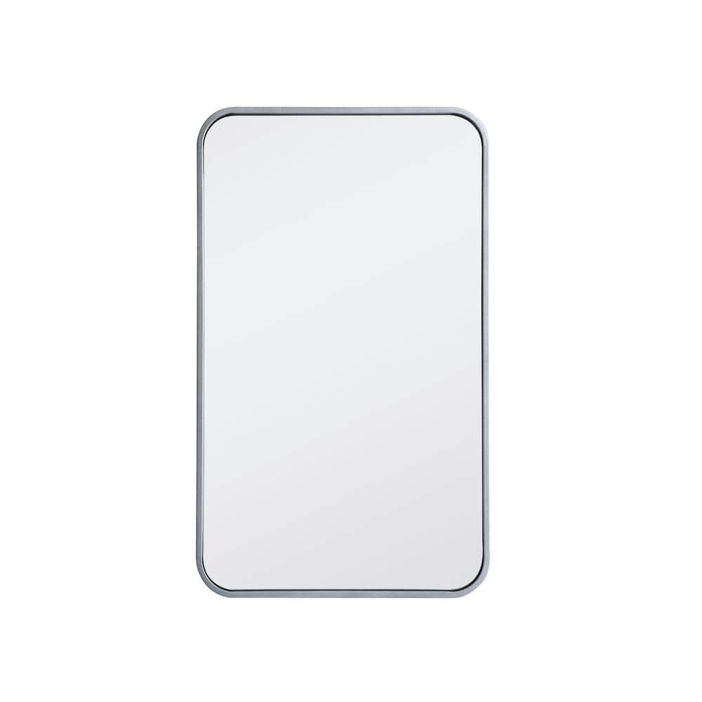30 in. H x 18 in. W Rectangle Silver Vanity Mirror