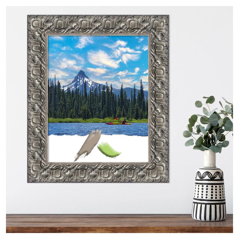 Antiqued Silver Ornate Wood 16x20 Picture Frame