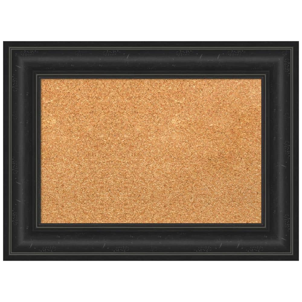 Shipwreck Black Framed Natural Cork Bulletin Board 23" x 17"