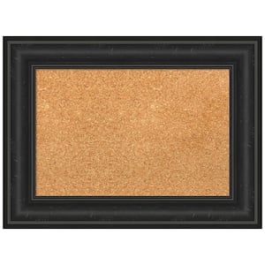 Shipwreck Black 23.38 in. x 17.38 in. Framed Corkboard Memo Board