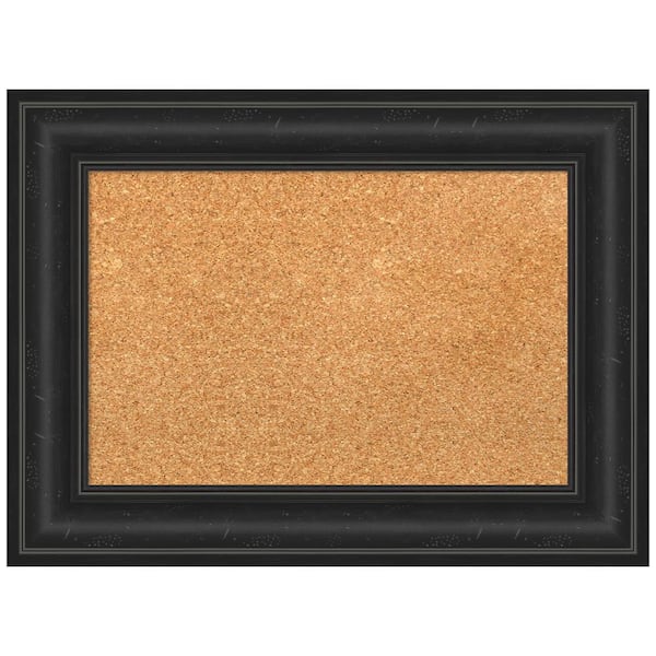 Amanti Art Shipwreck Black 23.38 in. x 17.38 in. Framed Corkboard Memo Board