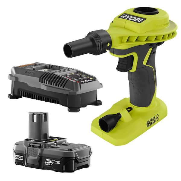 RYOBI 18-Volt ONE+ Lithium-Ion Cordless High Volume Power Inflator Kit ...