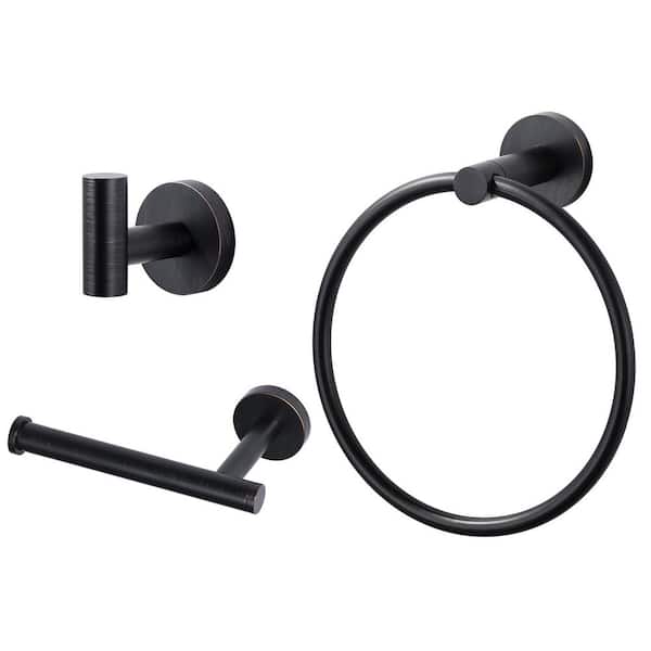 3-Piece Bath Hardware Set with Mounting Hardware in Oil Rubbed Bronze