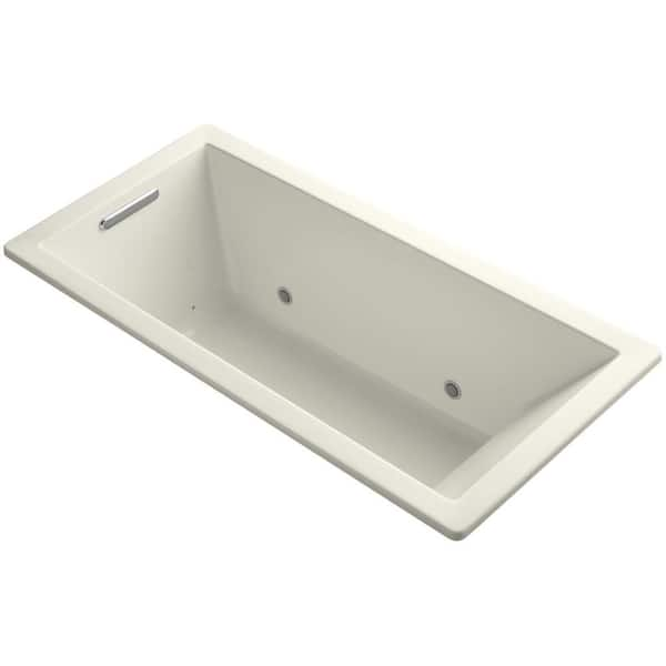 KOHLER Underscore 5.5 ft. Air Bath Tub in Biscuit