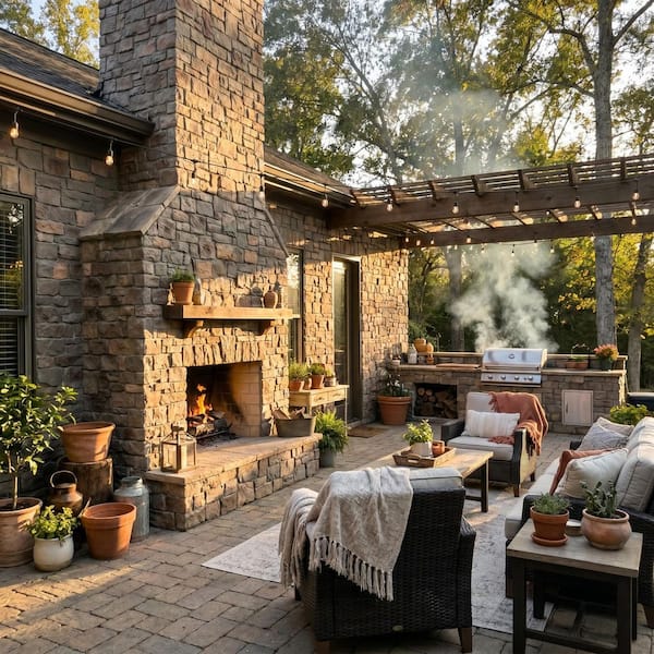FUFU&GAGA 23.6 in. W x 47.2 in. L Slate Grey Faux Stone Siding B2