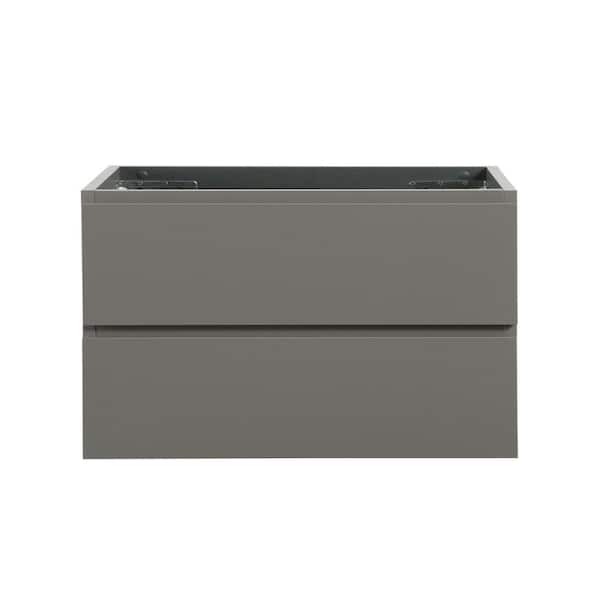 36 in. Wall Mount Bath Vanity Cabinet without Top in Gray with 2 drawers Pre-assembled