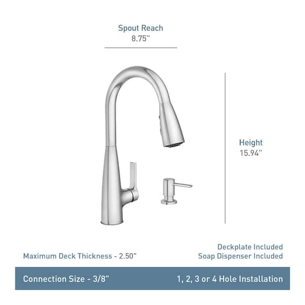 MOEN - Haelyn Single-Handle Pull-Down Sprayer Kitchen Faucet with Reflex and Power Boost in Spot Resist Stainless