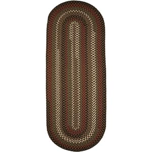 Country Medley Brown Fudge 2 ft. x 6 ft. Indoor/Outdoor Braided Runner Rug