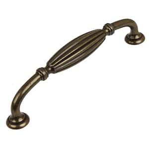 5 in. Center-to-Center Antique Brass Fluted Cabinet Pulls (10-Pack)