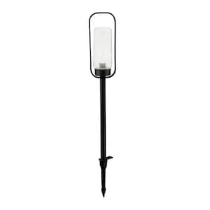 Caldwell Low Voltage Matte Black Finish LED Outdoor Landscape Path Light with Clear Seedy Glass