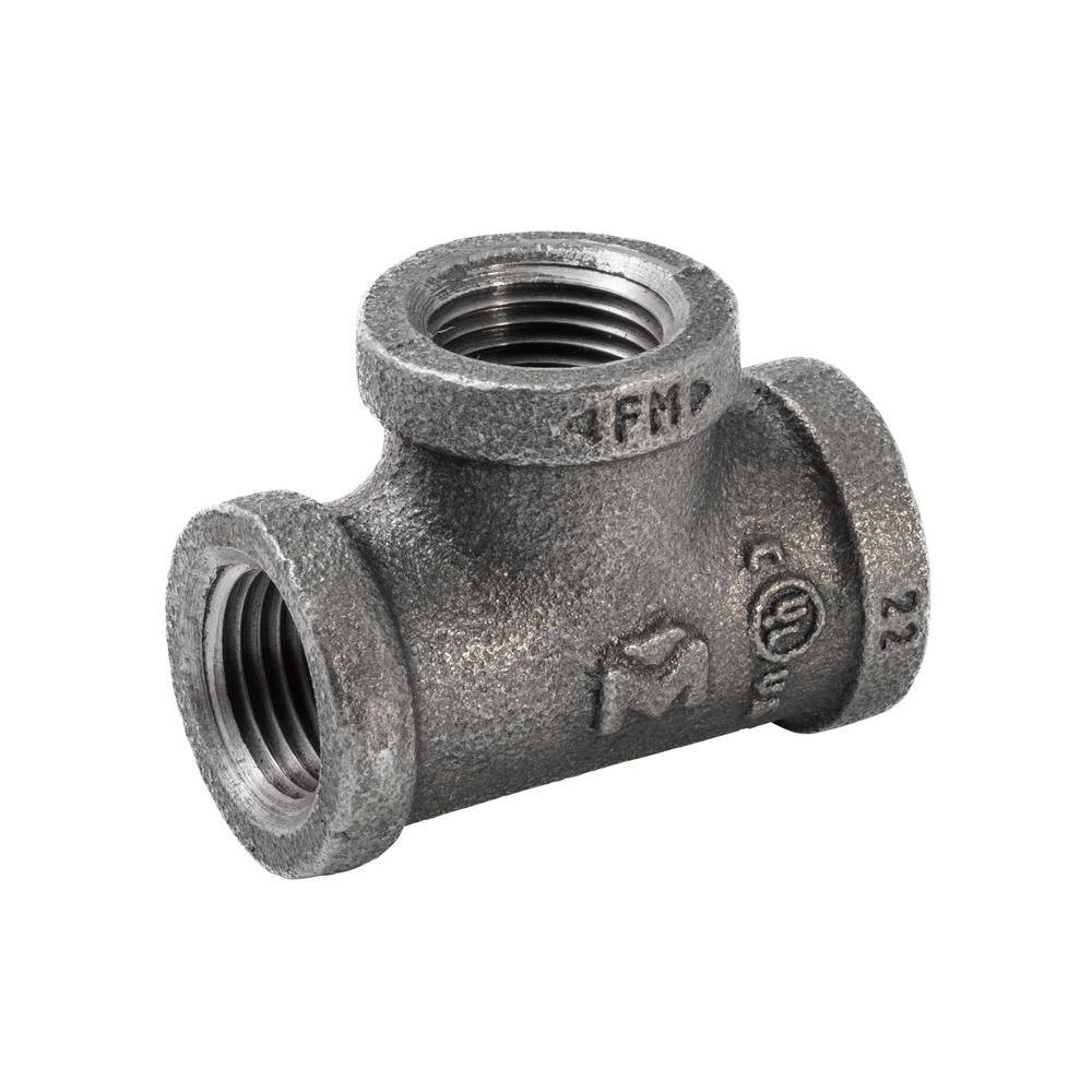Southland 1 2 In Black Malleable Iron Tee Fitting 520 603HN The Home 