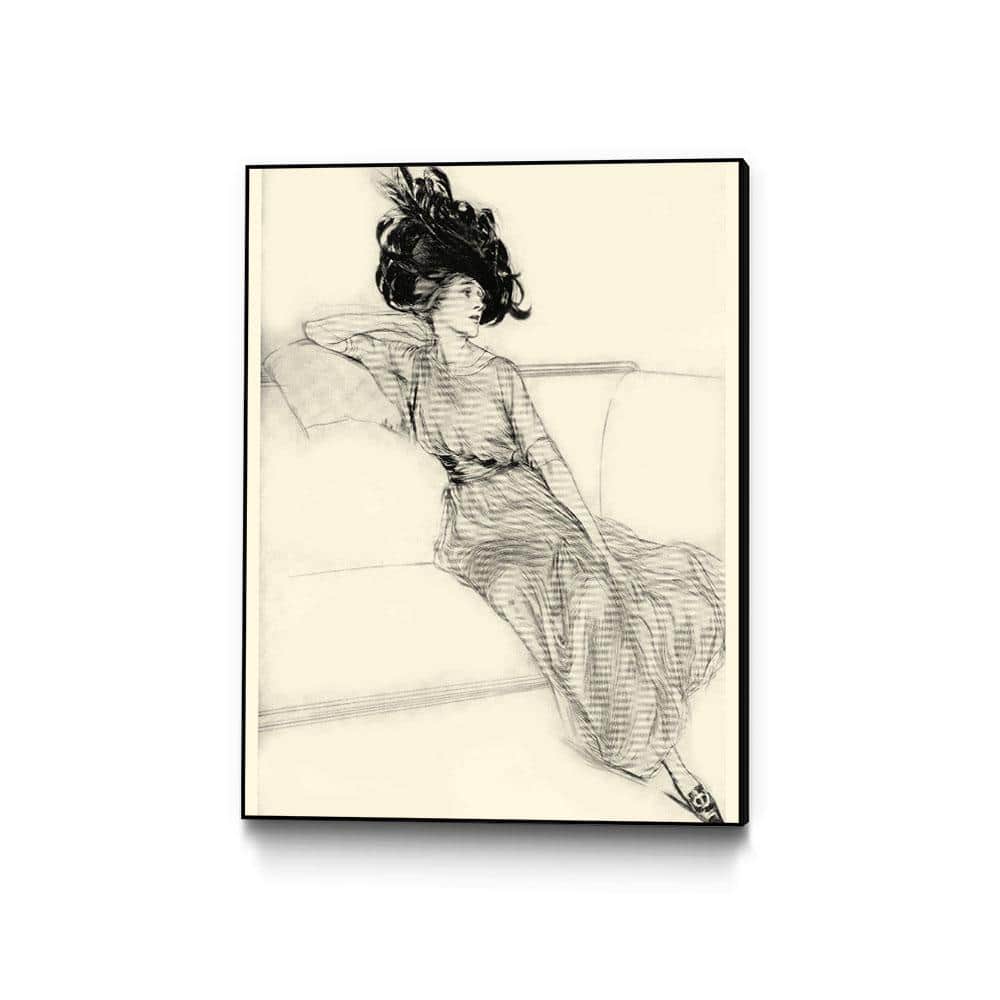 30 in. x 40 in. Feather Hat I by Vision Studio Framed Wall Art