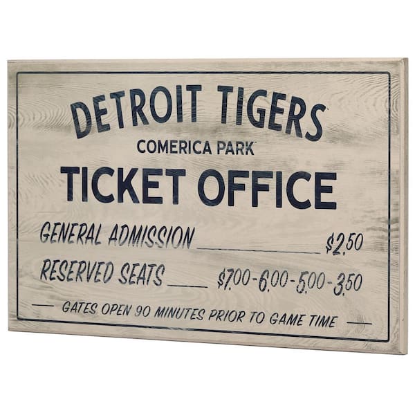 Open Road Brands Detroit Tigers Vintage Ticket Office Wood Wall Decor  90183458-s - The Home Depot