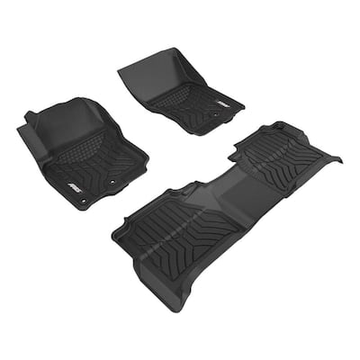 StyleGuard XD Black Custom Heavy Duty Floor Liners, Select Nissan Frontier Crew Cab, 1st and 2nd Row