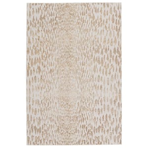 Nikki Chu Kimball Power-Loomed Ivory/Gold 6 ft. 7 in. x 9 ft. 6 in. Animal Rectangle Area Rug