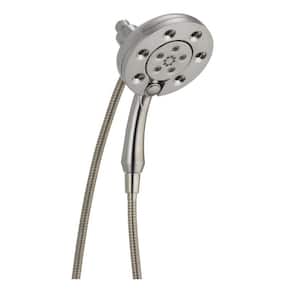 In2ition 4-Spray Patterns 2.50 GPM 5.72 in. Wall Mount Dual Shower Heads in Lumicoat Stainless